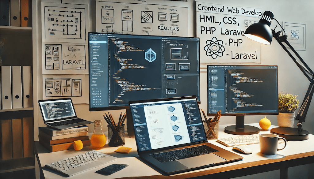 I will do frontend web development, figma to html css react js php laravel with backend